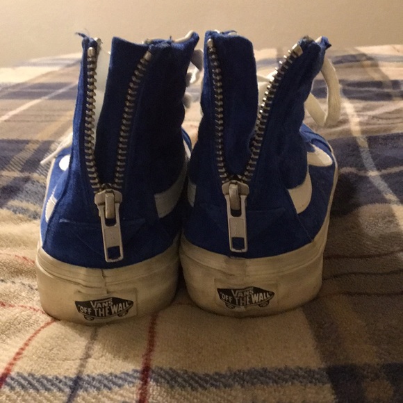 Blue Sued Vans High Top - Picture 3 of 5
